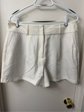 Express Cream High-Waist Tailored Shorts